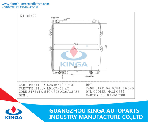 Selbstheizkörper HILUX KZN165R 99 - AN PA 22mm/32mm/36mm fournisseur