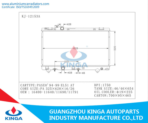 Heizungsheizkörper TOYOTA PASEO 95-97 DPI 1750, doppelte Heizkörper 16400-11640/11690/11791 fournisseur