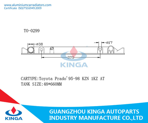 Toyota Prado '95-98 KZN 1kz der Größe an der Wasserkasten-48*660mm fournisseur