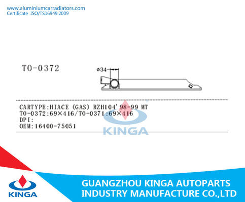BEHÄLTER-Heizkörper-Reparatur-Hochleistung Sitze Totota Hiace Gas-RZH104 '98-99 Plastik fournisseur