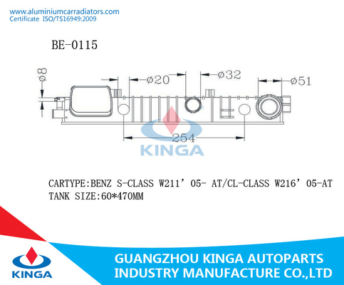 Klasse W211 05 des Benz-S AN/Cl-Klassen-Automobilwasserkasten W216 05 AN fournisseur