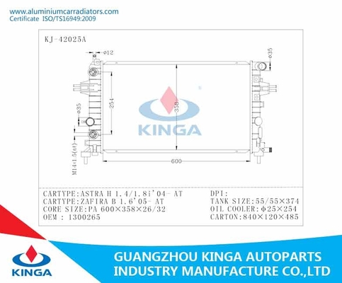 OPEL-Hochleistungs-Aluminiumheizkörper für ASTRA H1.4/1.8I '04 AN fournisseur