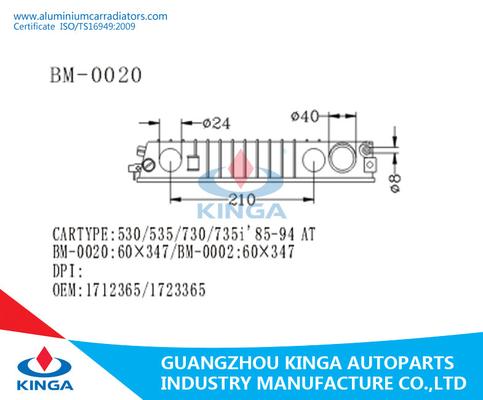 Linkes 530/535/730/735i 85-94 AN Reparatur-Plastikheizkörper-Seiten-Behälter Soem 1712365/1723365 fournisseur