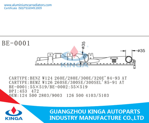 Schwarzer linker Heizkörper-Plastikbehälter-Reparatur 124 Benz 500 2803/9003 W124/230E'84-93 AN fournisseur