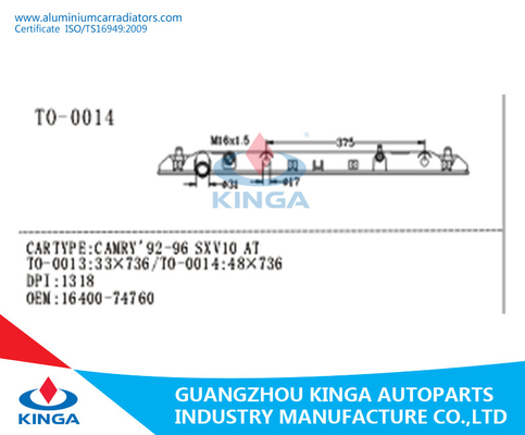 TOYOTA-Unterseiten-Heizkörper-Plastikbehälter Soem 16400-74760 für CAMRY 1992-1996 SXV10 fournisseur