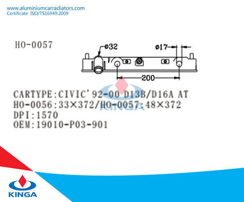 CIVIC'92-00 D13B/D16A AN starkem Plastikwasserkasten Soem 19010-P30-901 fournisseur