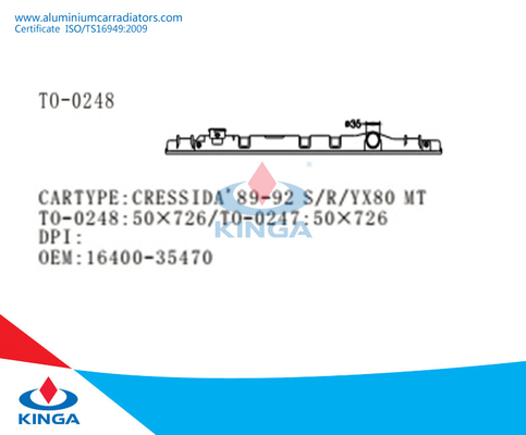 Plastikauto-Heizkörper-Spitzen-Behälter für Toyota Cressida'89-92 S/R/YX80 an Soem: 16400-35480 fournisseur