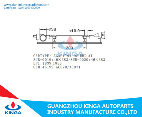 Kühlsystem-Wasserkühler der Autoteile Plastikbehälter für Subaru LEGACY'97-98 RHD fournisseur
