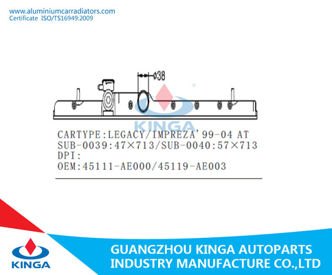 Subaru-Vermächtnis/Impreza'99-04 am Heizkörper-Plastikbehälter 45111-AE000/45119-AE003 fournisseur