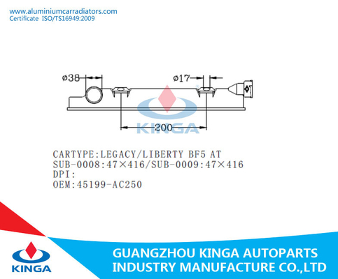 47*416MM Heizkörper-Plastikbehälter Soem-45199-AC250 für SUBARU LEGACY/LIBERTY BF5 AN fournisseur
