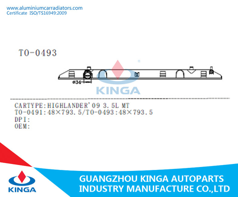 Heizkörper-Ausgang-Behälter 48*793.5 Millimeter für Toyota Highlander 09 3.5L Mt in PA66GF30 fournisseur