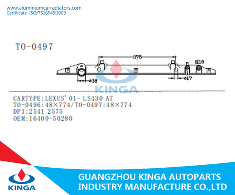 Lexus 01-Ls430 an Heizkörper-Plastikbehälter/Heizkörper-Enden-Behälter Soem 16400-50280 fournisseur
